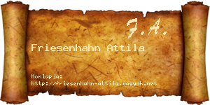 Friesenhahn Attila névjegykártya